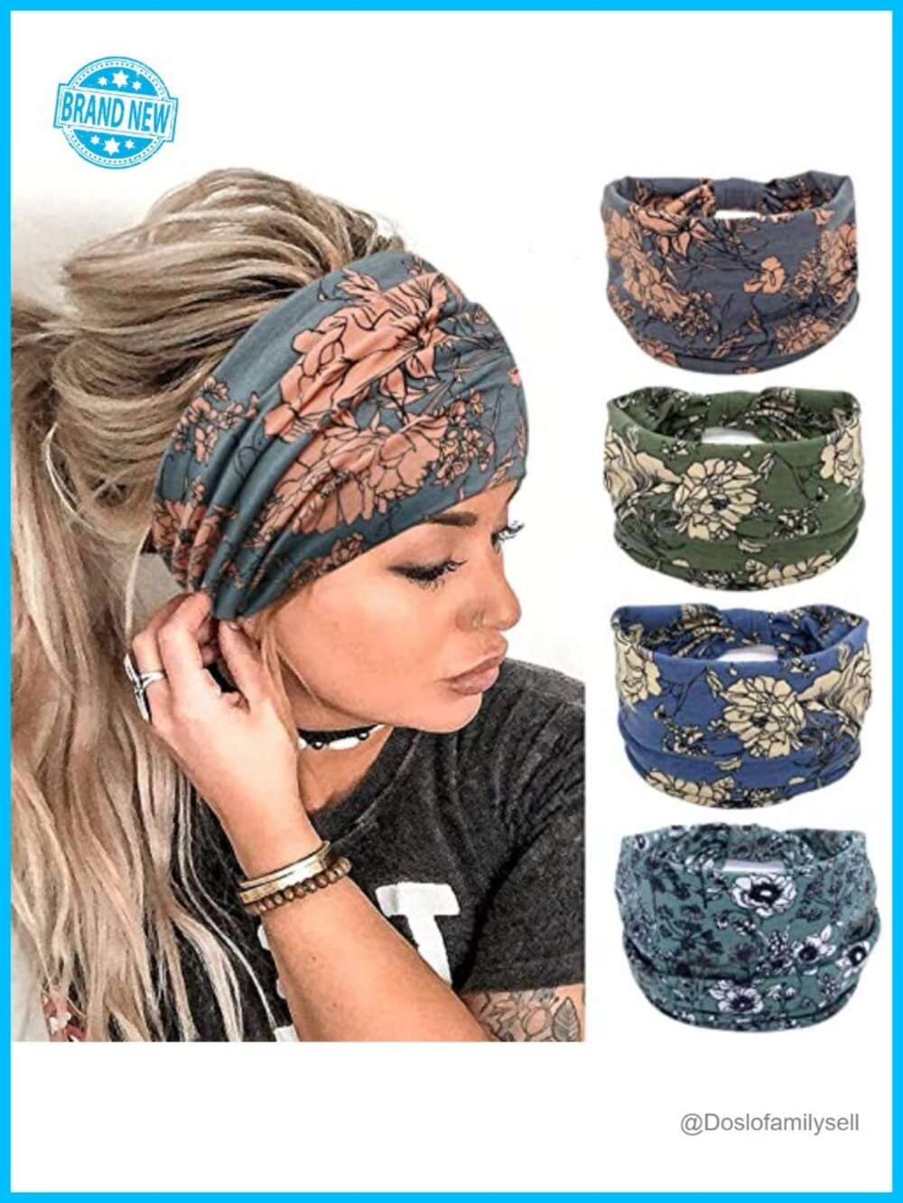 Wide Boho Knotted Headband Yoga Workout Hair Accessories African Head Wrap 4